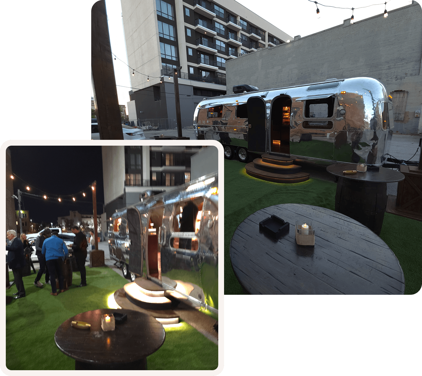 Outdoor event with lit candles