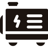 Black icon of a power generator