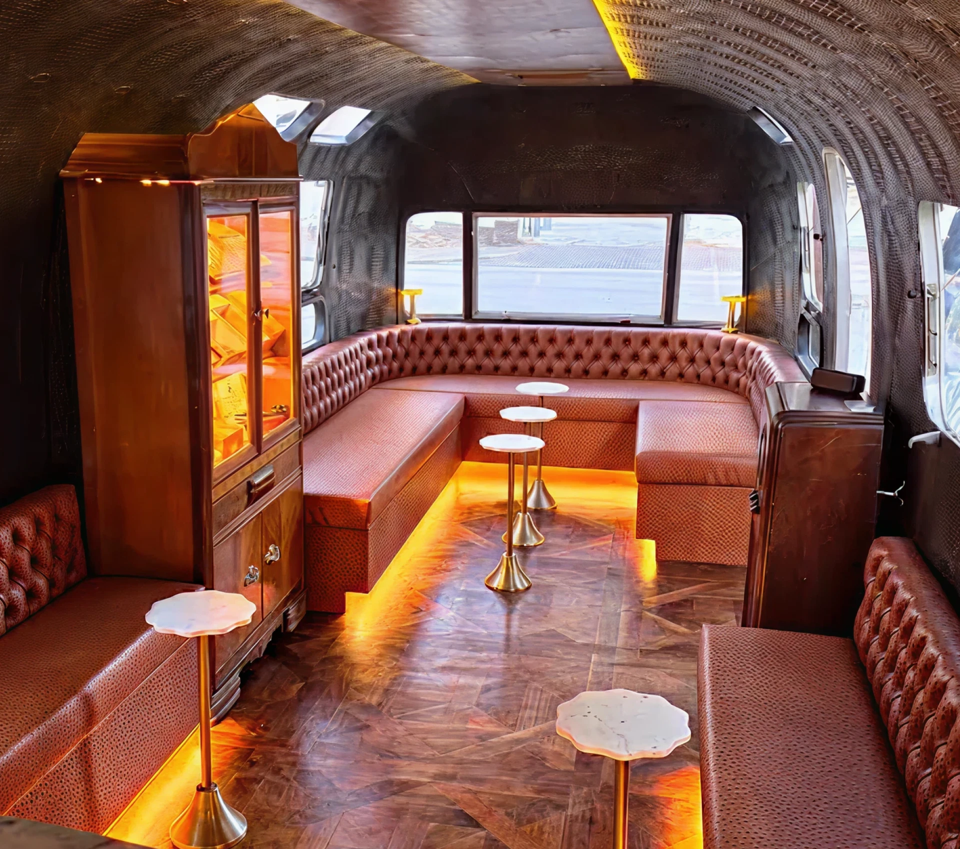 Vintage interior with warm lighting